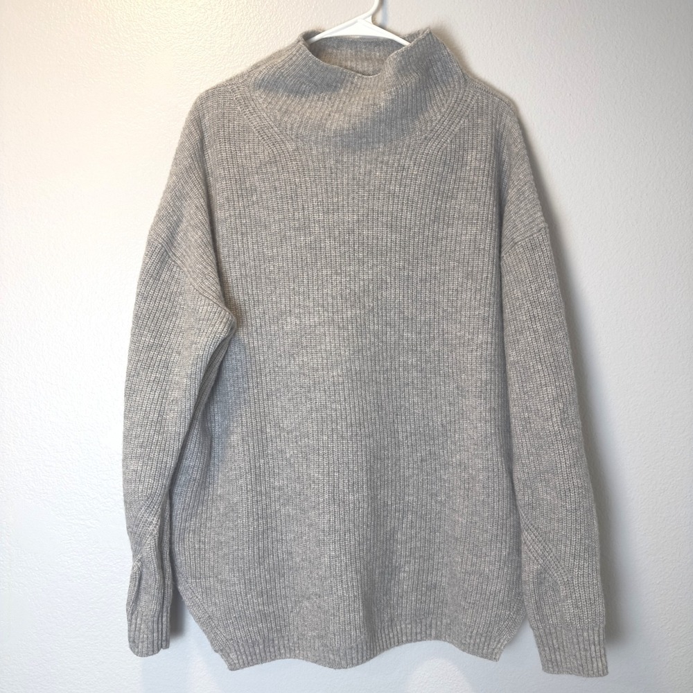 HATCH Women's Size-3 (L) The Cozy Shaker Turtleneck‎ Merino Wool Gray $215